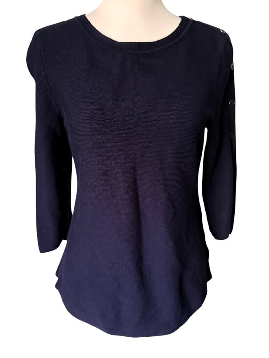 Talbots Tops - Talbots Women's Petite 3/4 Sleeve top Navy Blue Size Petite Medium